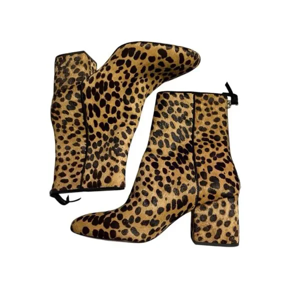 J.Crew Sadie Leopard Calf Hair Ankle Boots - Picture 12 of 12